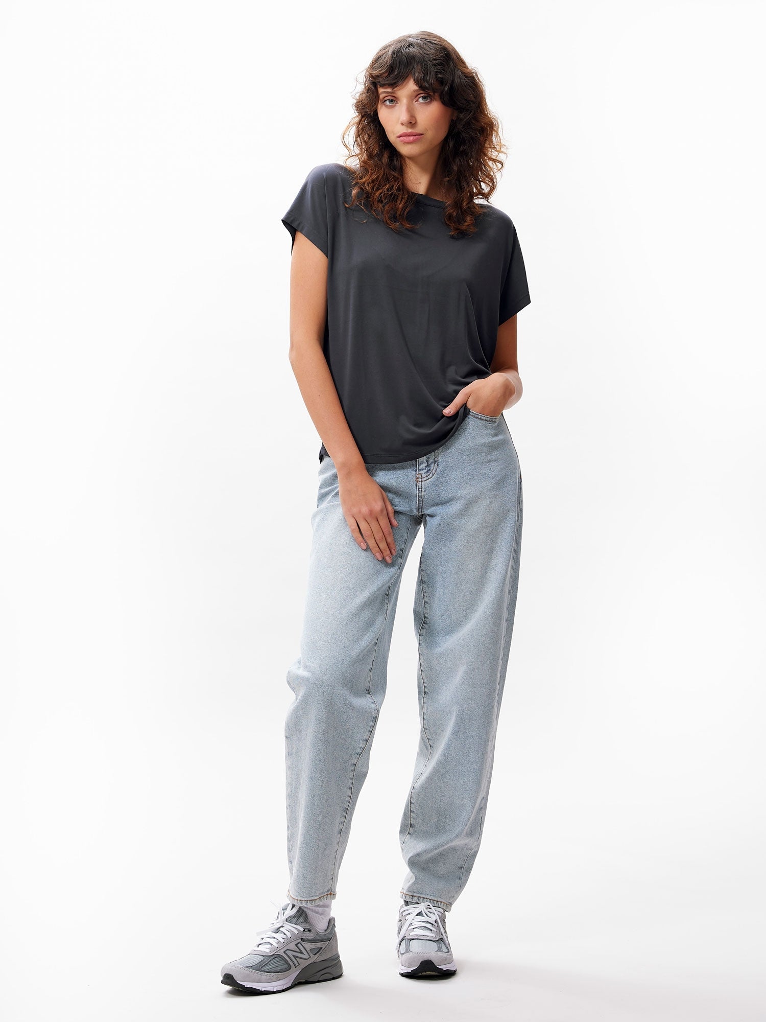 Tshirt with open back detail Dark Grey