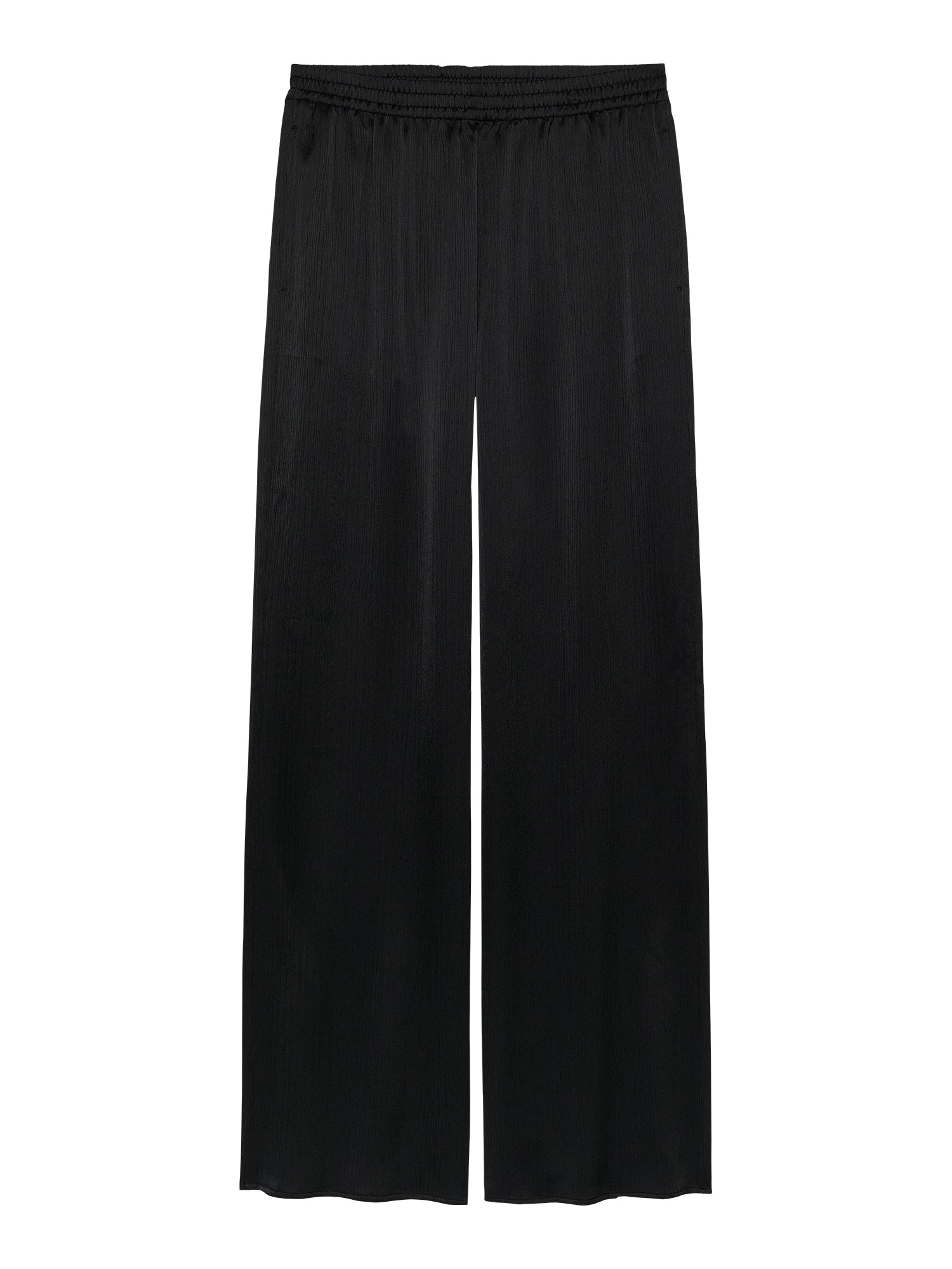 Pull on textured trousers Black