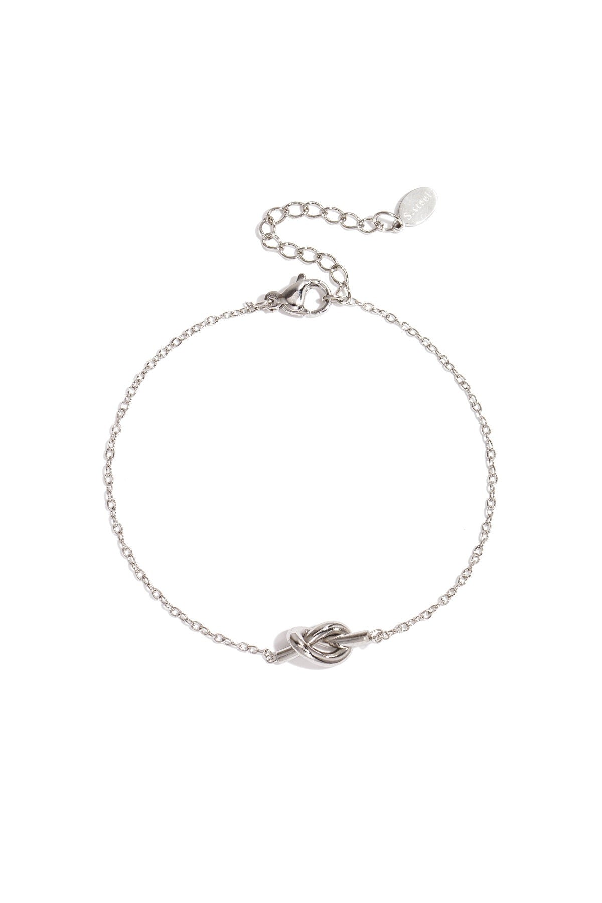 Einfache Armband mit Knoten Silberfarbe