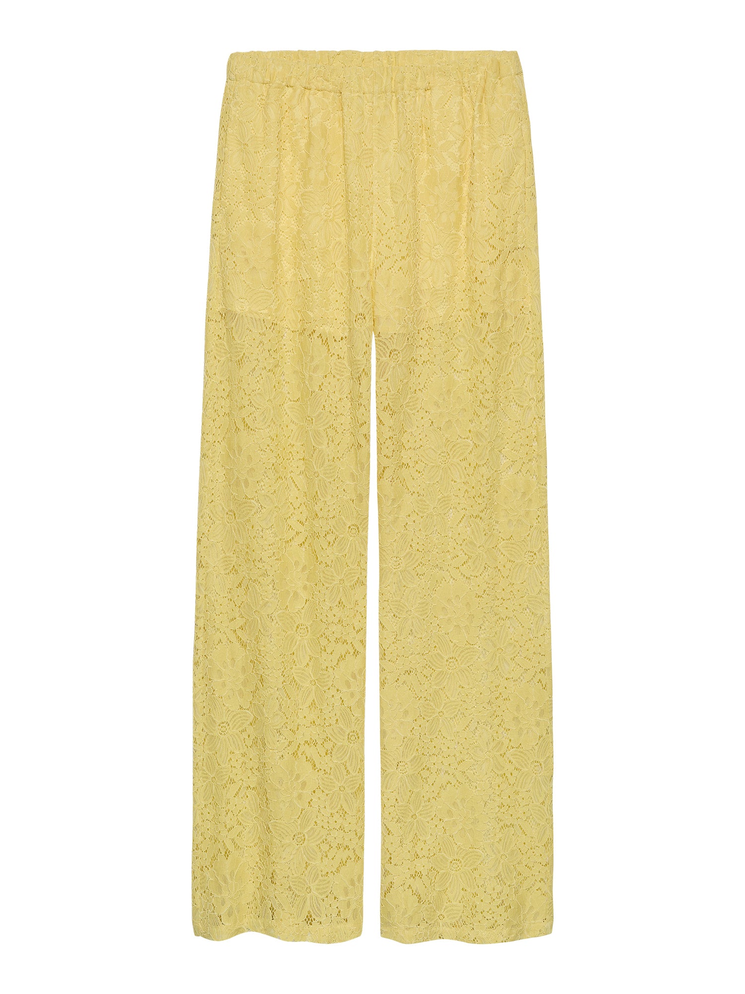 Pull on lace trousers Citron