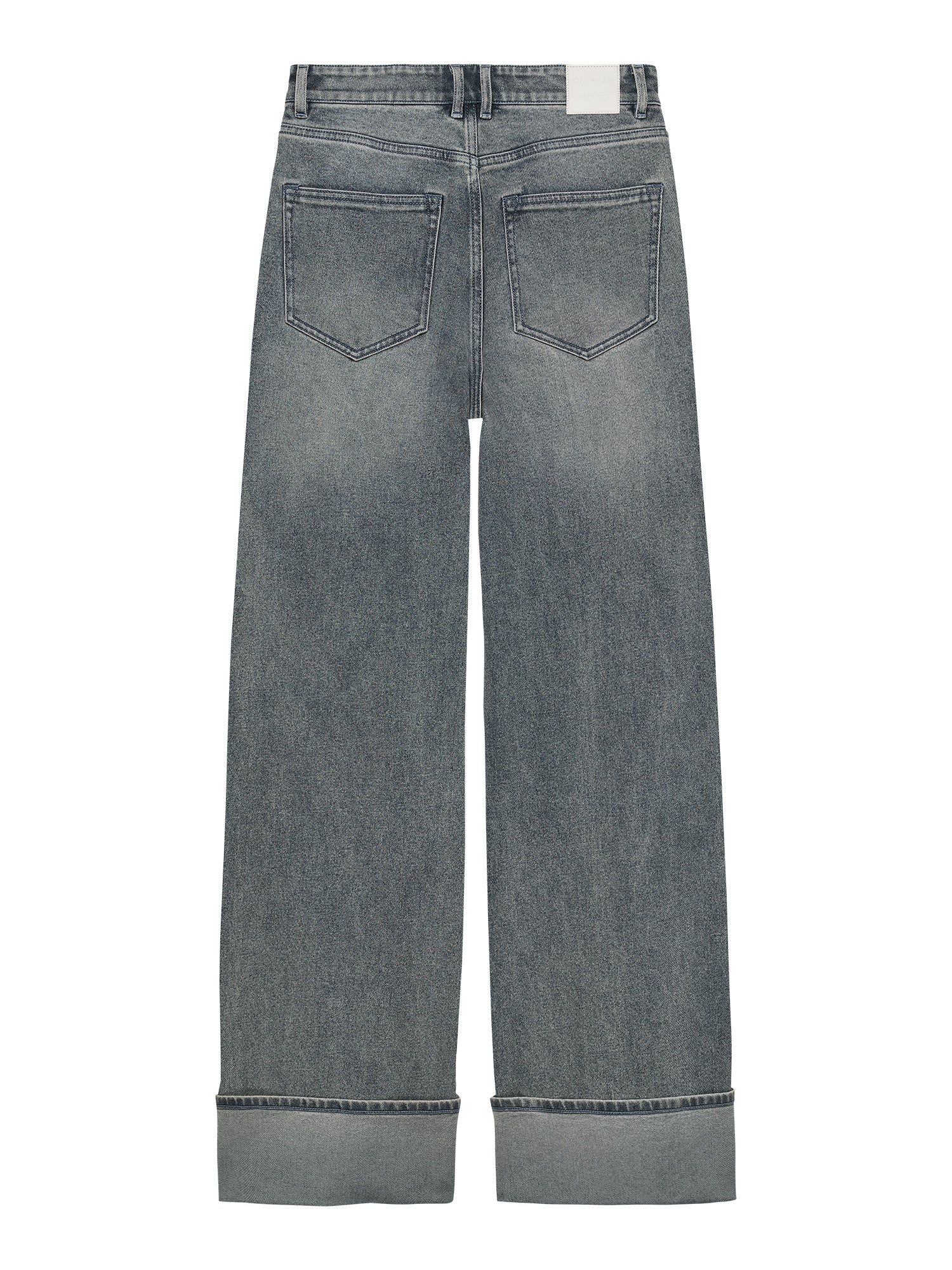 Loose fit jeans with fold Tinted Blue