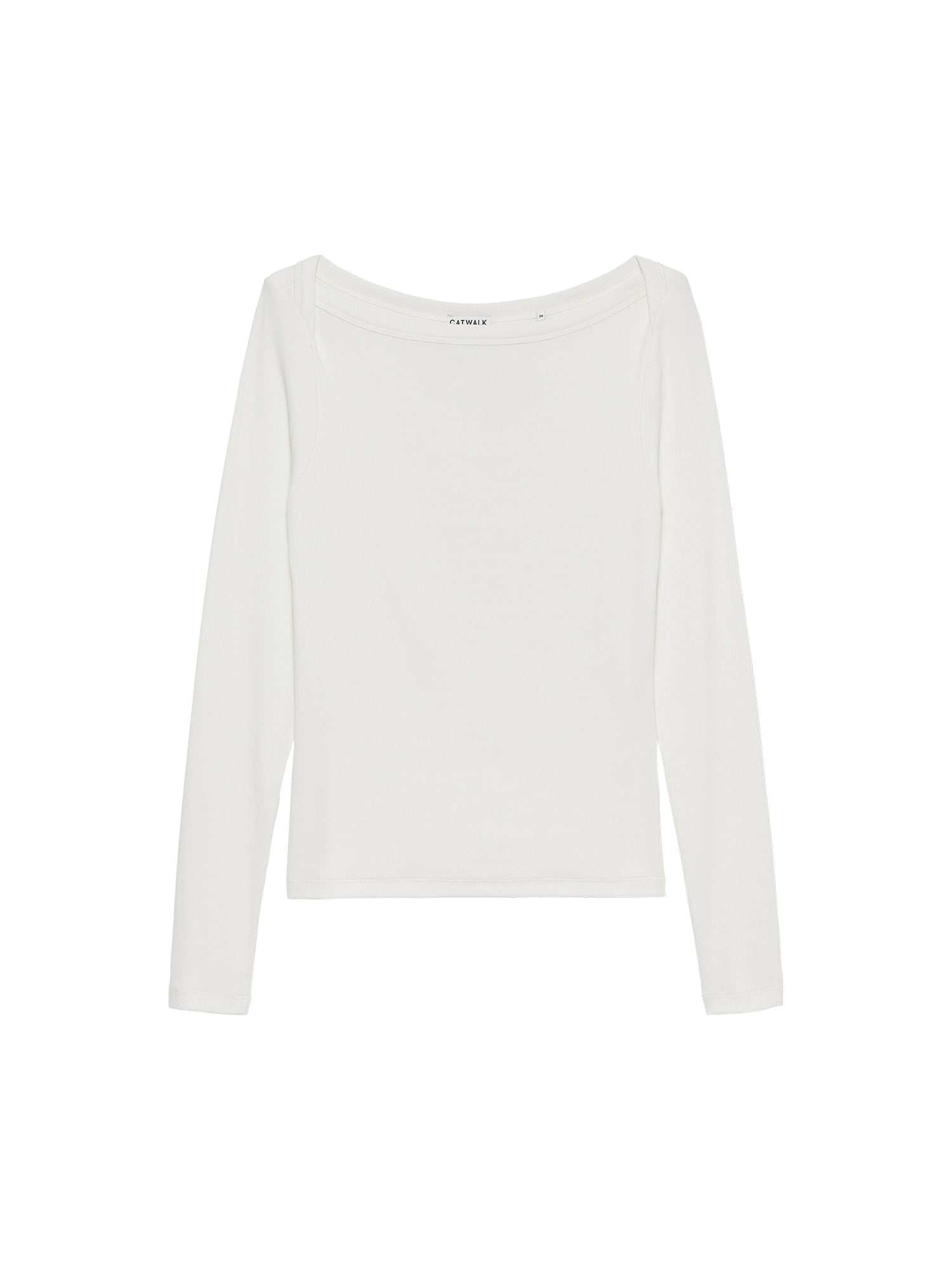 Boatneck rib long sleeve Off White