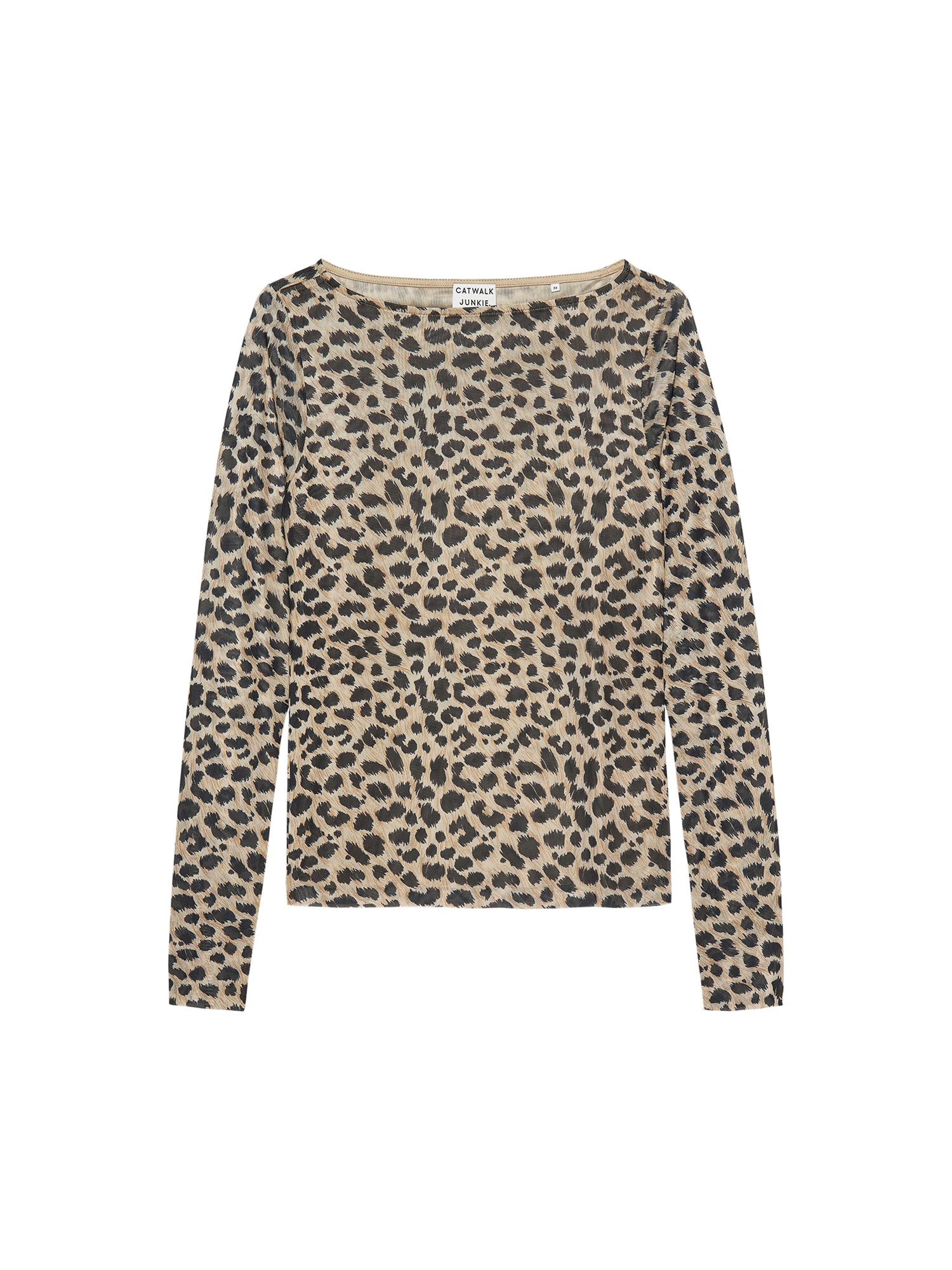 Cheetah mesh long sleeve Cement