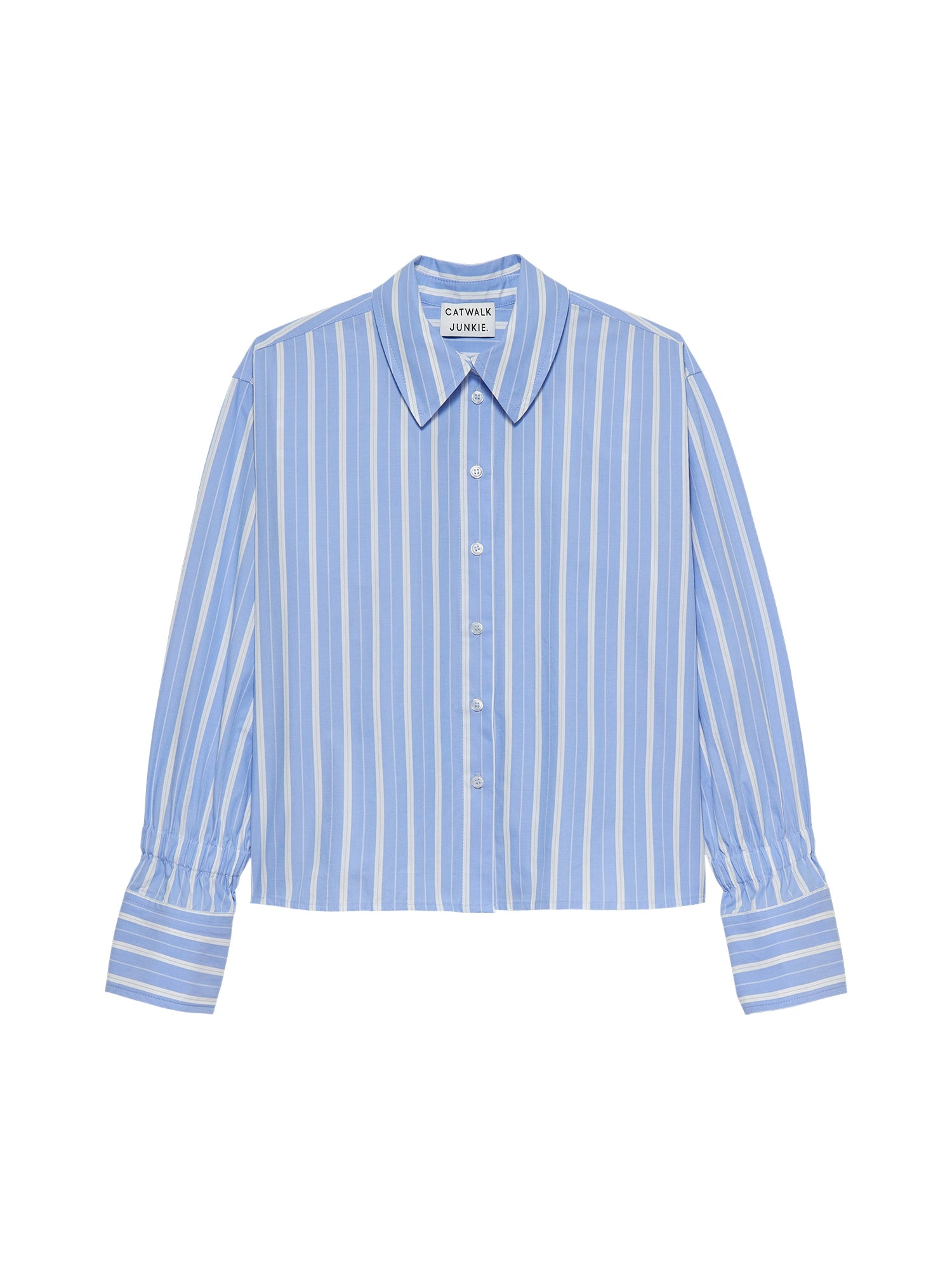 Striped blouse with elastic cuff Brunnera Blue