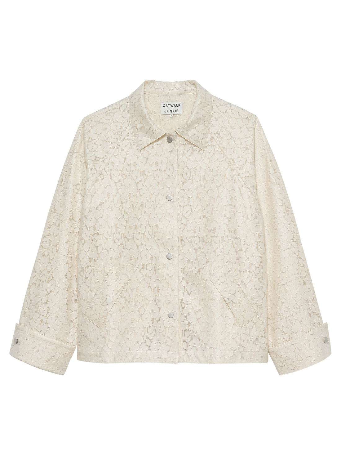 Laced raincoat Ecru