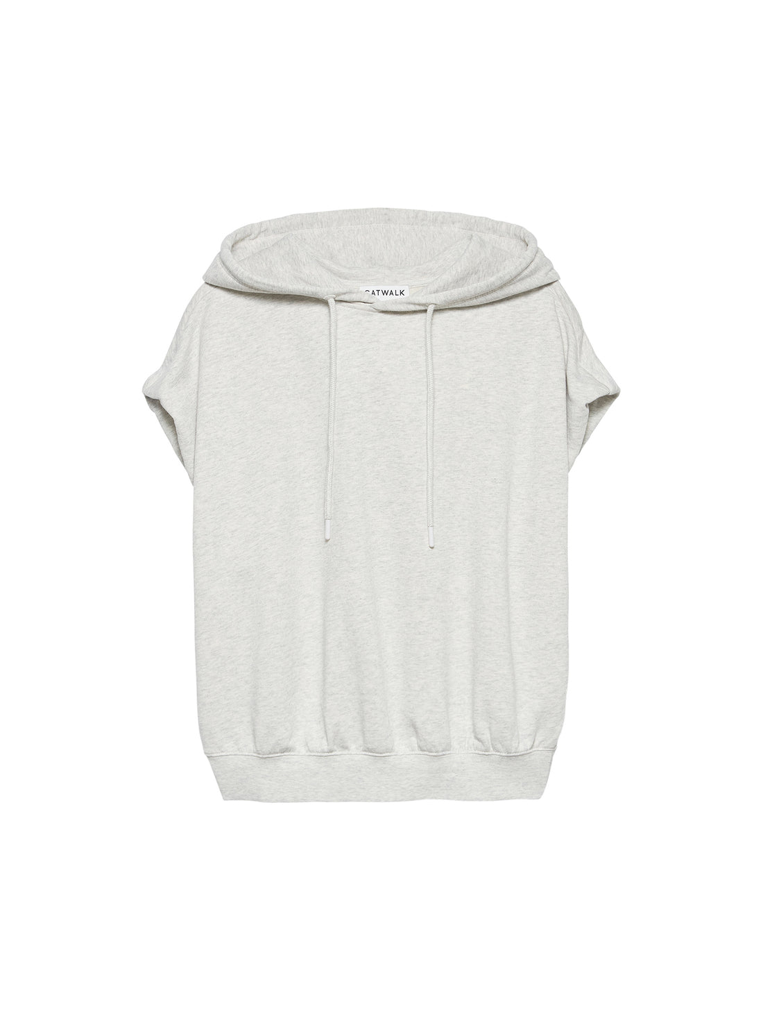 Sleeveless sweater with hood Light Grey Melange
