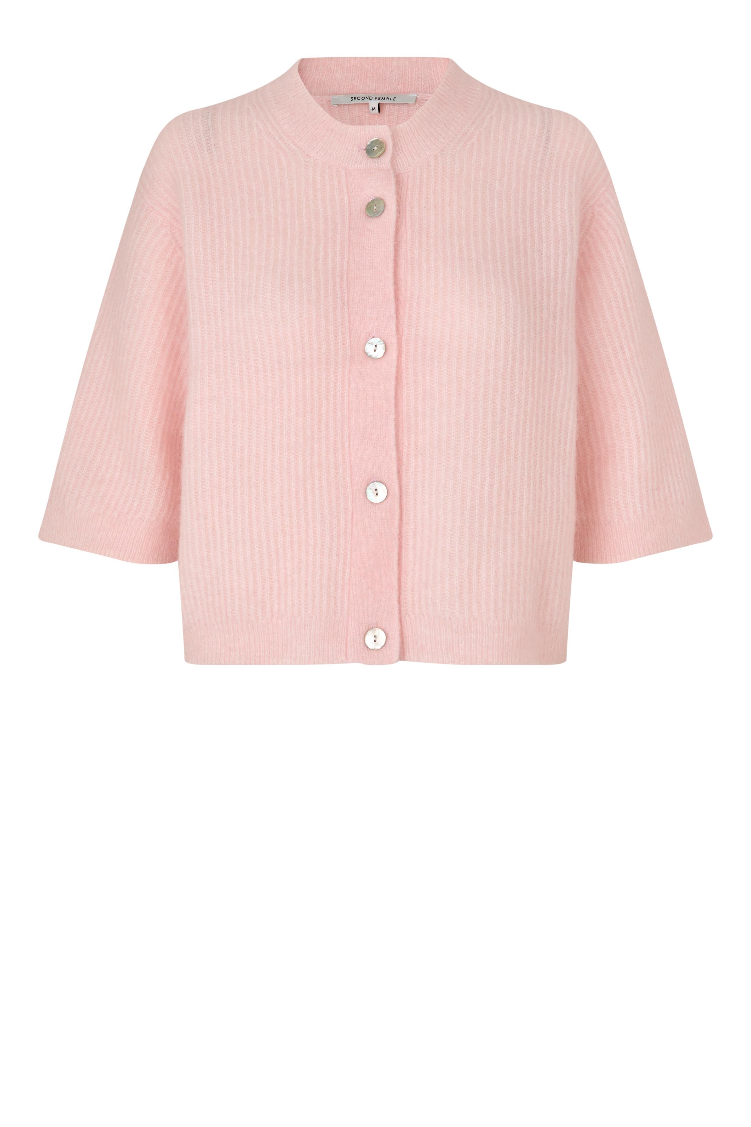Andrea Knit Rib Cardigan Crystal Pink
