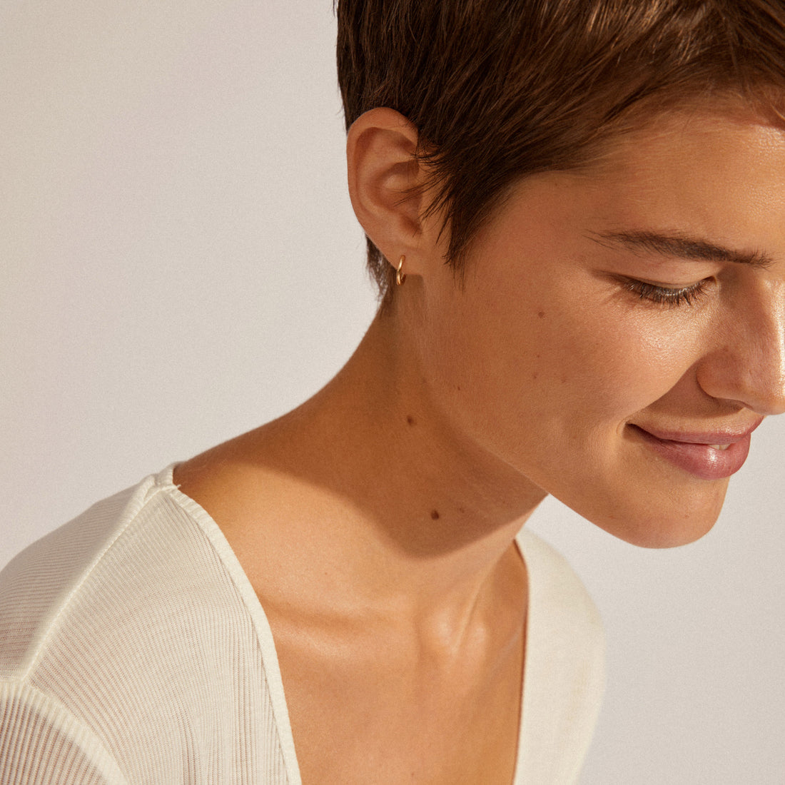 EANNA kleine Creolen, vergoldet