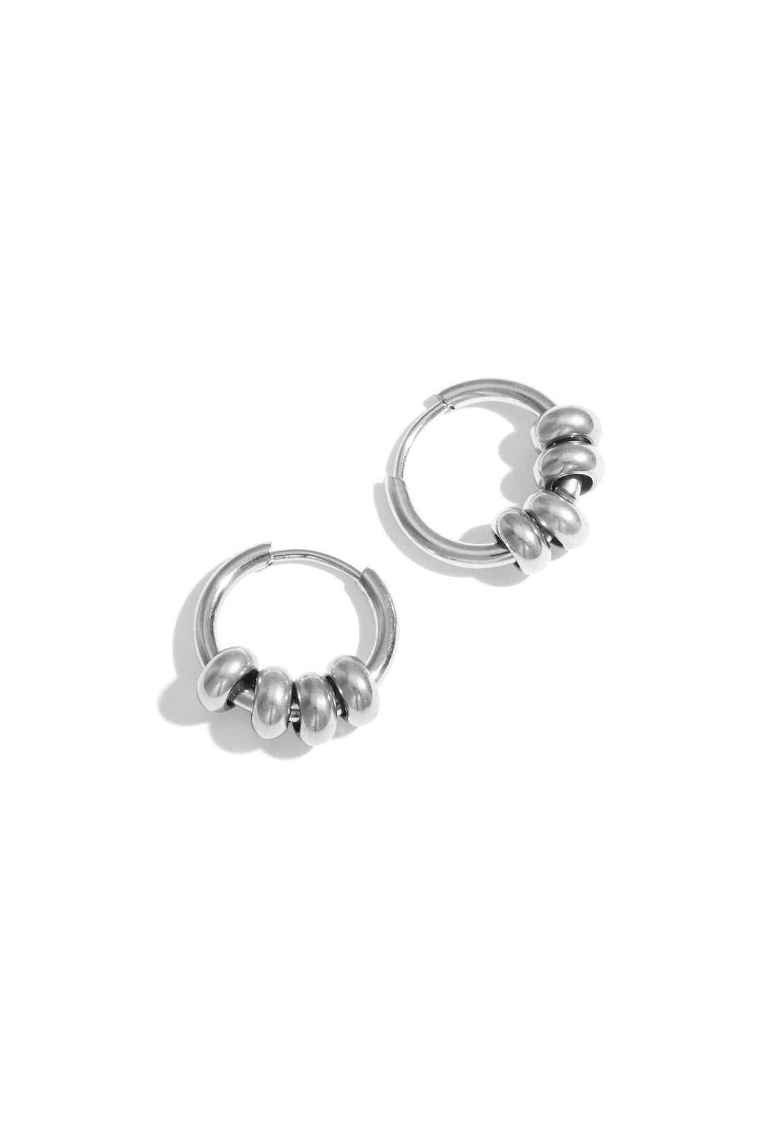 Kleine Hoops mit Perlen Silber