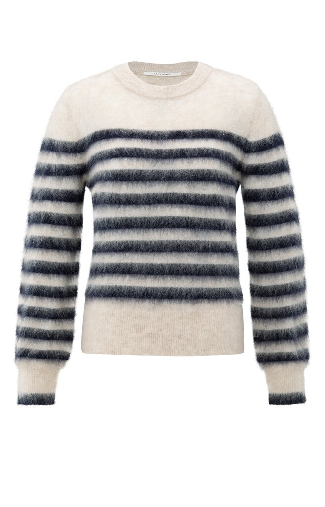 Gestreifter Pullover mit Rundhals und langen Ärmeln Collegiate Blue Design