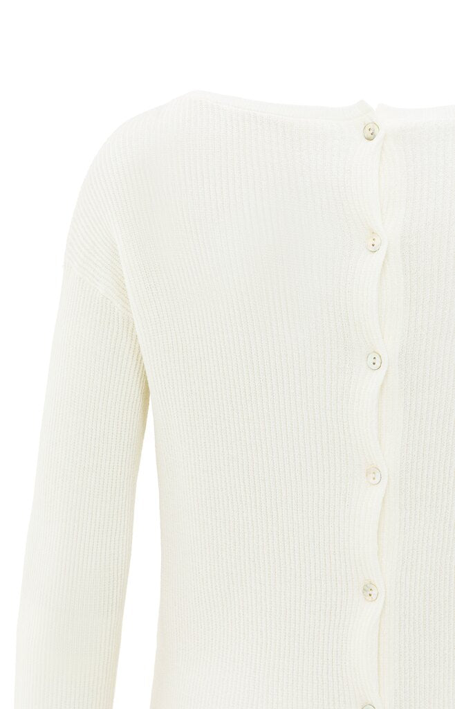 Feinstrick-Cardigan mit Knopfdetail auf der Rückseite Off White