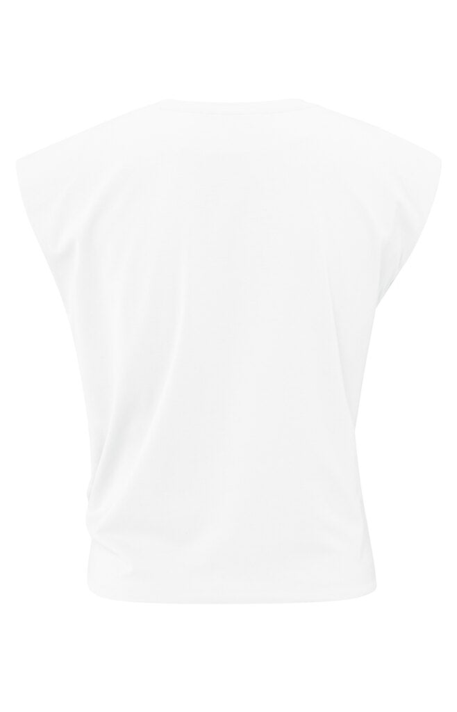 Ärmelloses Oberteil mit Knotendetail Pure White