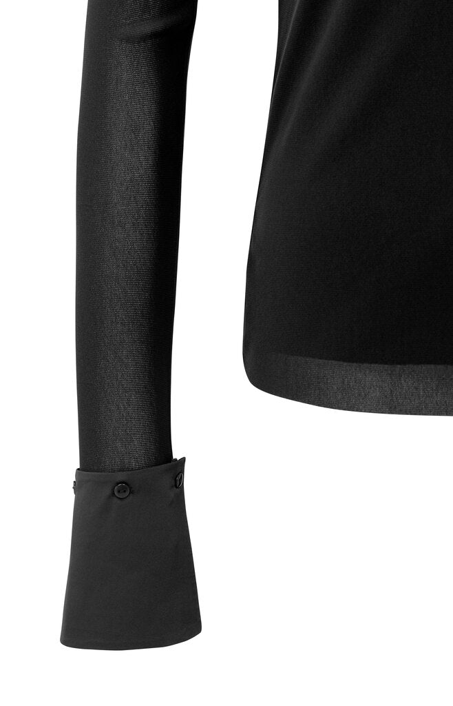 Oberteil mit abnehmbaren Bündchen und abnehmbarem Kragen Black