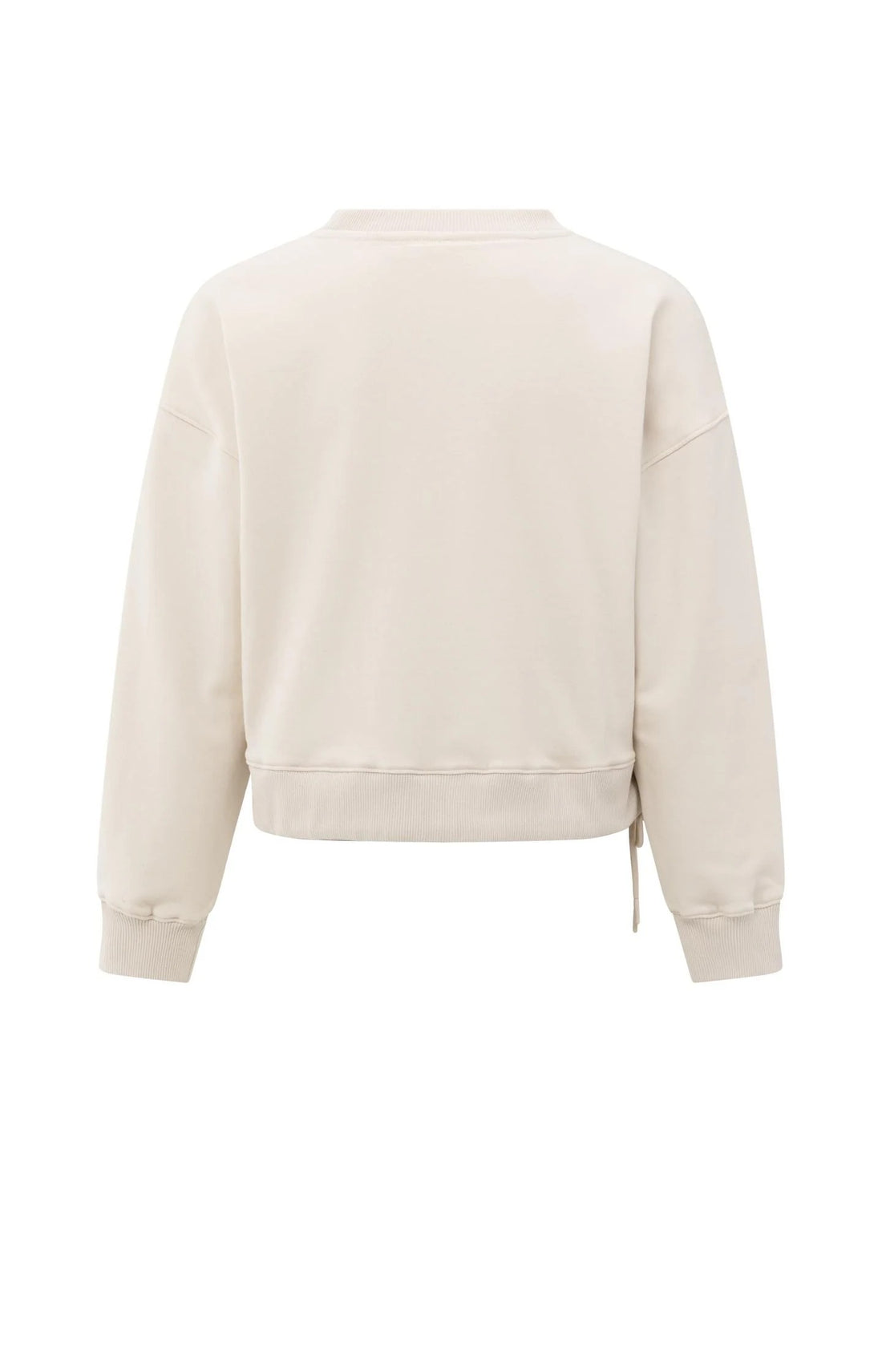 Sweatshirt mit Plisseedetails und seitlichem Kordelzug Chalk White