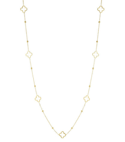 Lange Kette mit Kleeblatt-Anhängern