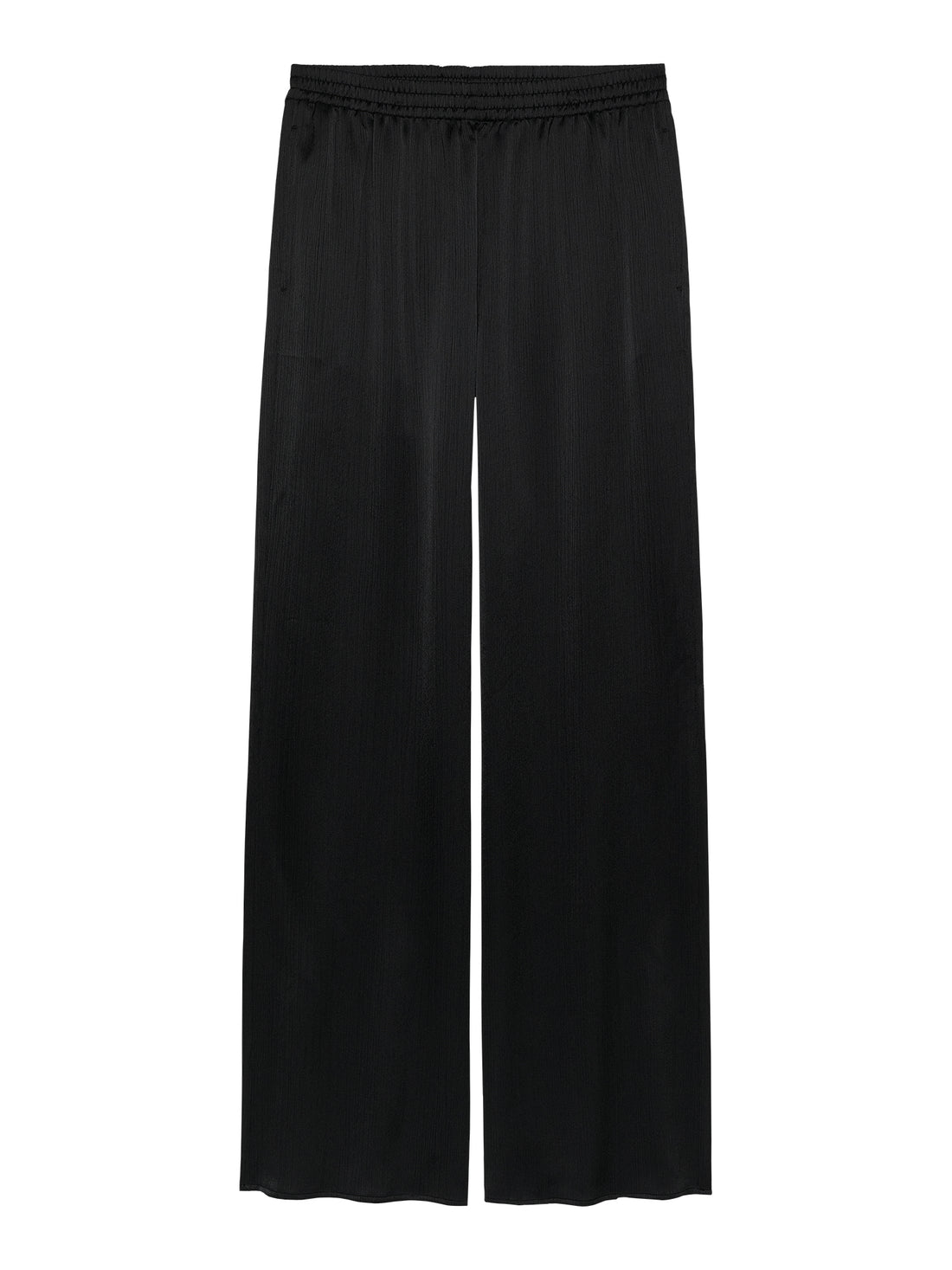 Pull on textured trousers Black