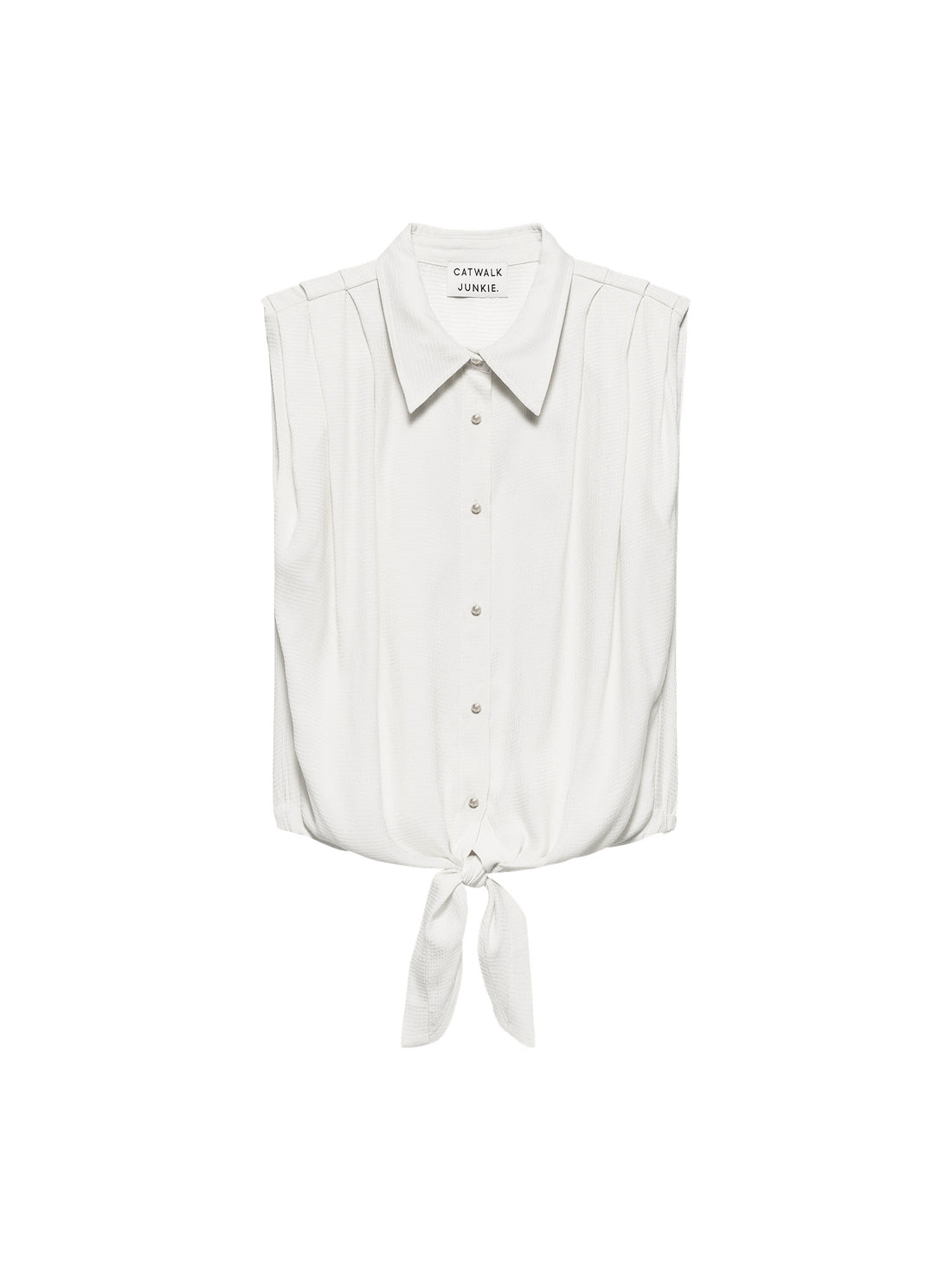 Sleeveless blouse with lash Off White