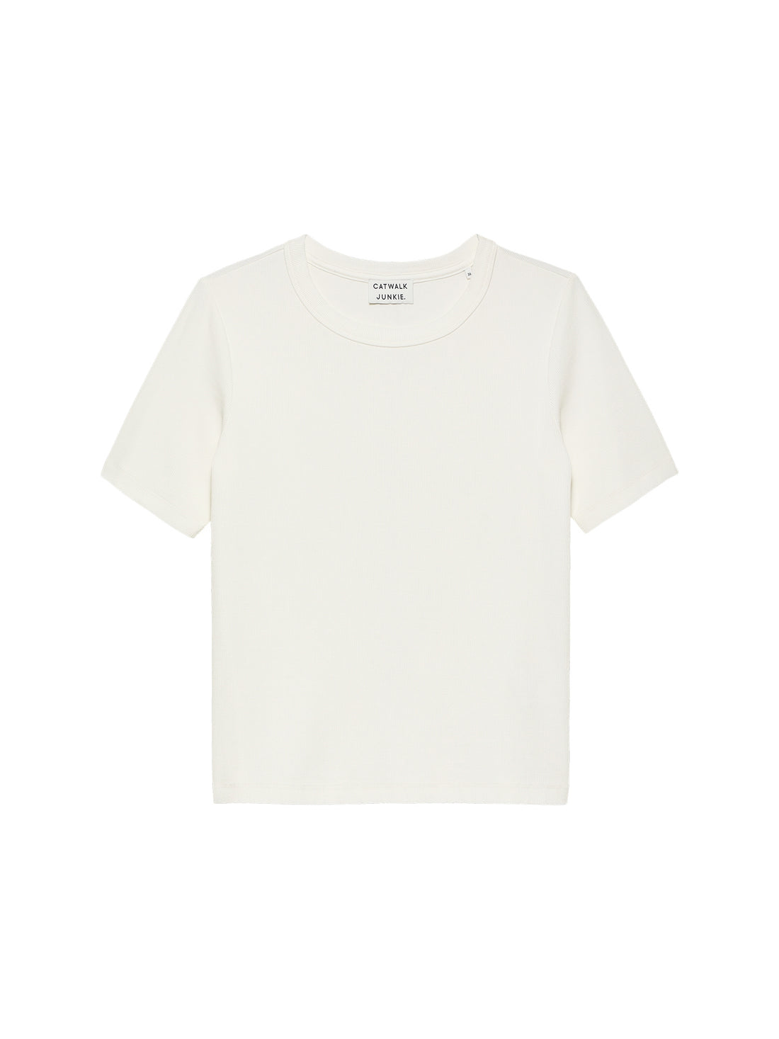 Ribbed Tee Off White  (kurzärmelig)