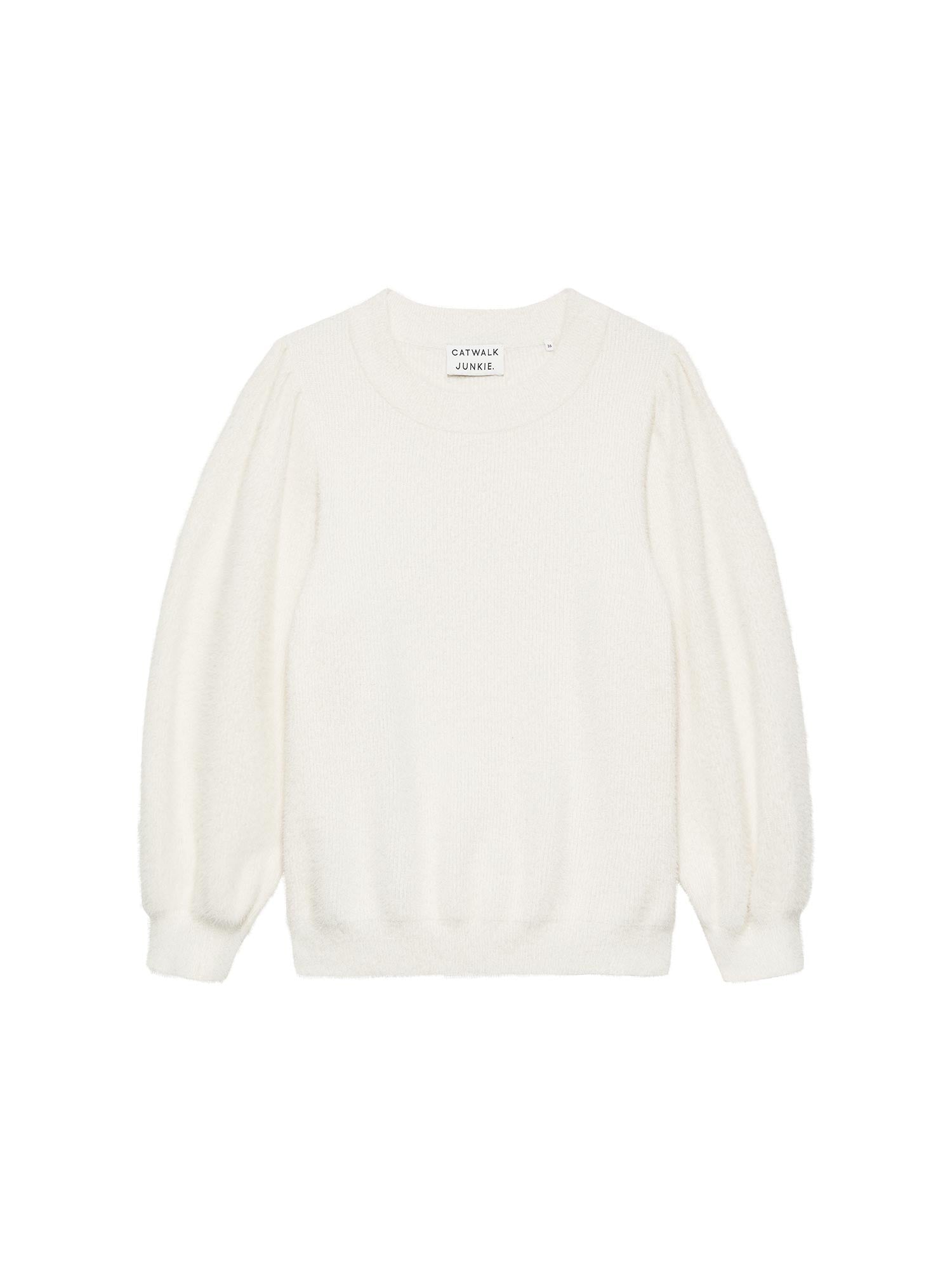 Puffy Sleeve Knit Off White