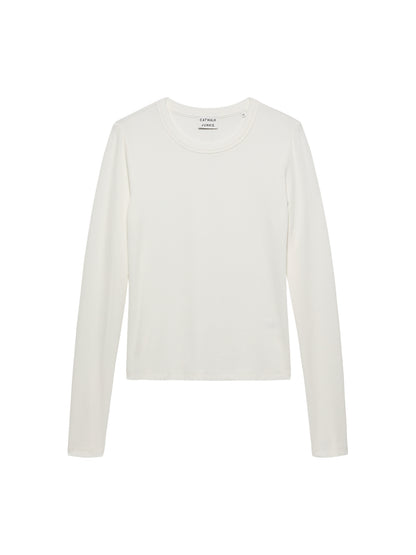 Rib long Sleeve Off White