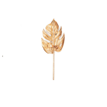 HV Monstera Blatt Kerzenhalter Gold (23x8x47cm)