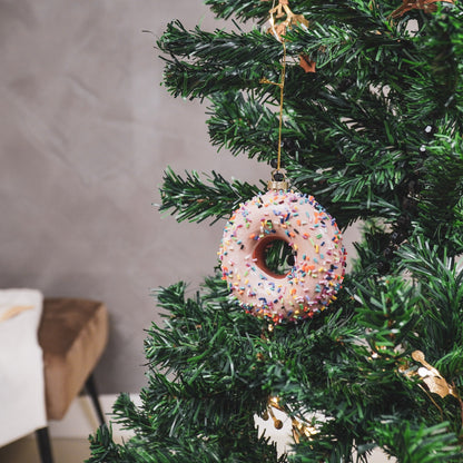 Weihnachtskügel  - Donut - Glass - 9,5x3,5cm