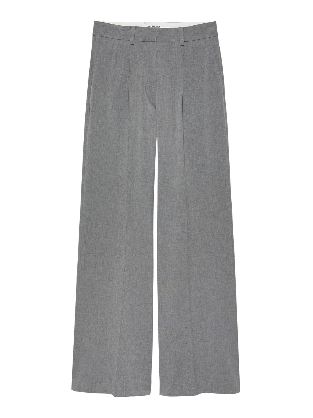 Straight Leg Tailored Pants Light Grey Melange