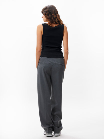Classic rib singlet Black