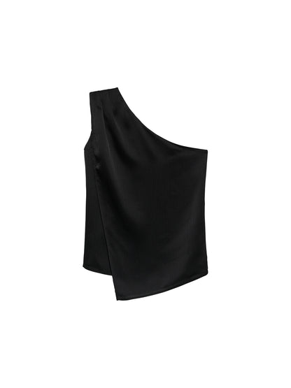 Asymetric textured top Black