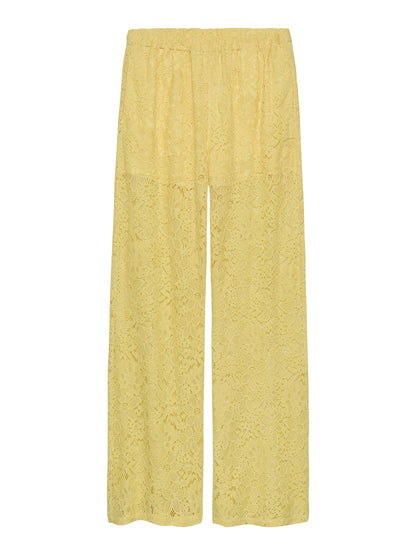 Pull on lace trousers Citron