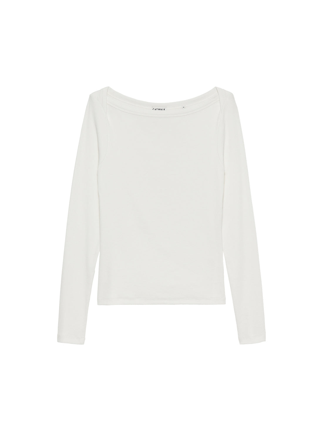 Boatneck rib long sleeve Off White