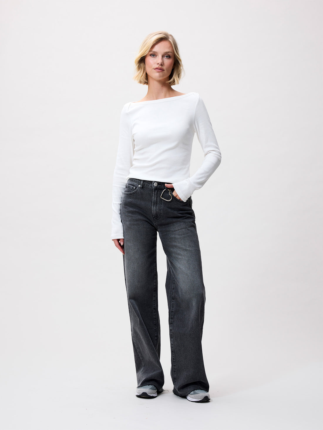 Boatneck rib long sleeve Off White