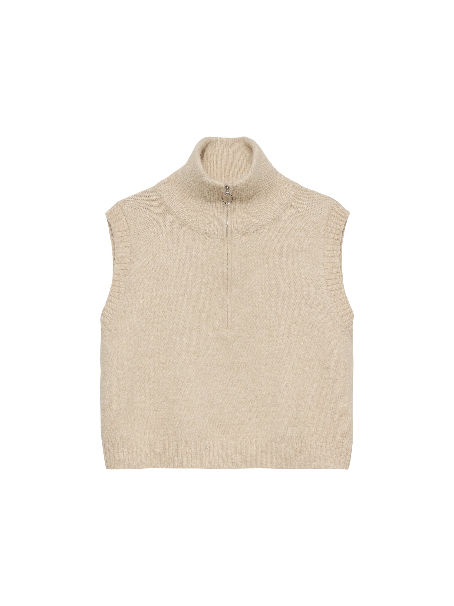 Half zip vest Sand Melange