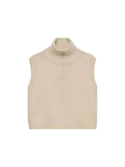 Half zip vest Sand Melange
