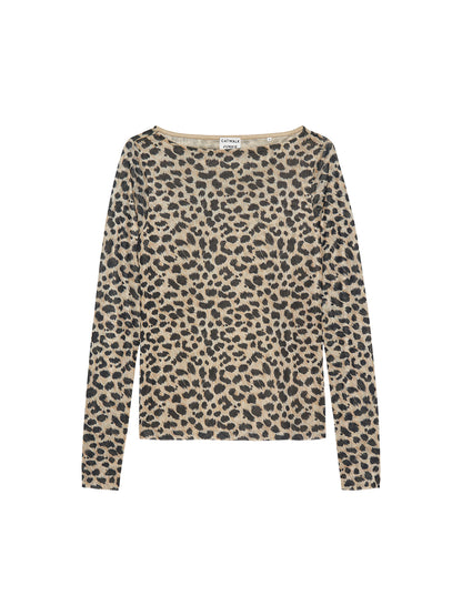 Cheetah mesh long sleeve Cement