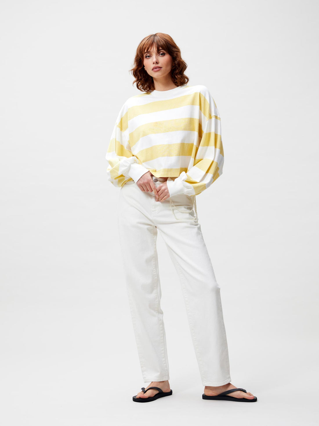 Oversized striped long sleeve Mellow Yellow