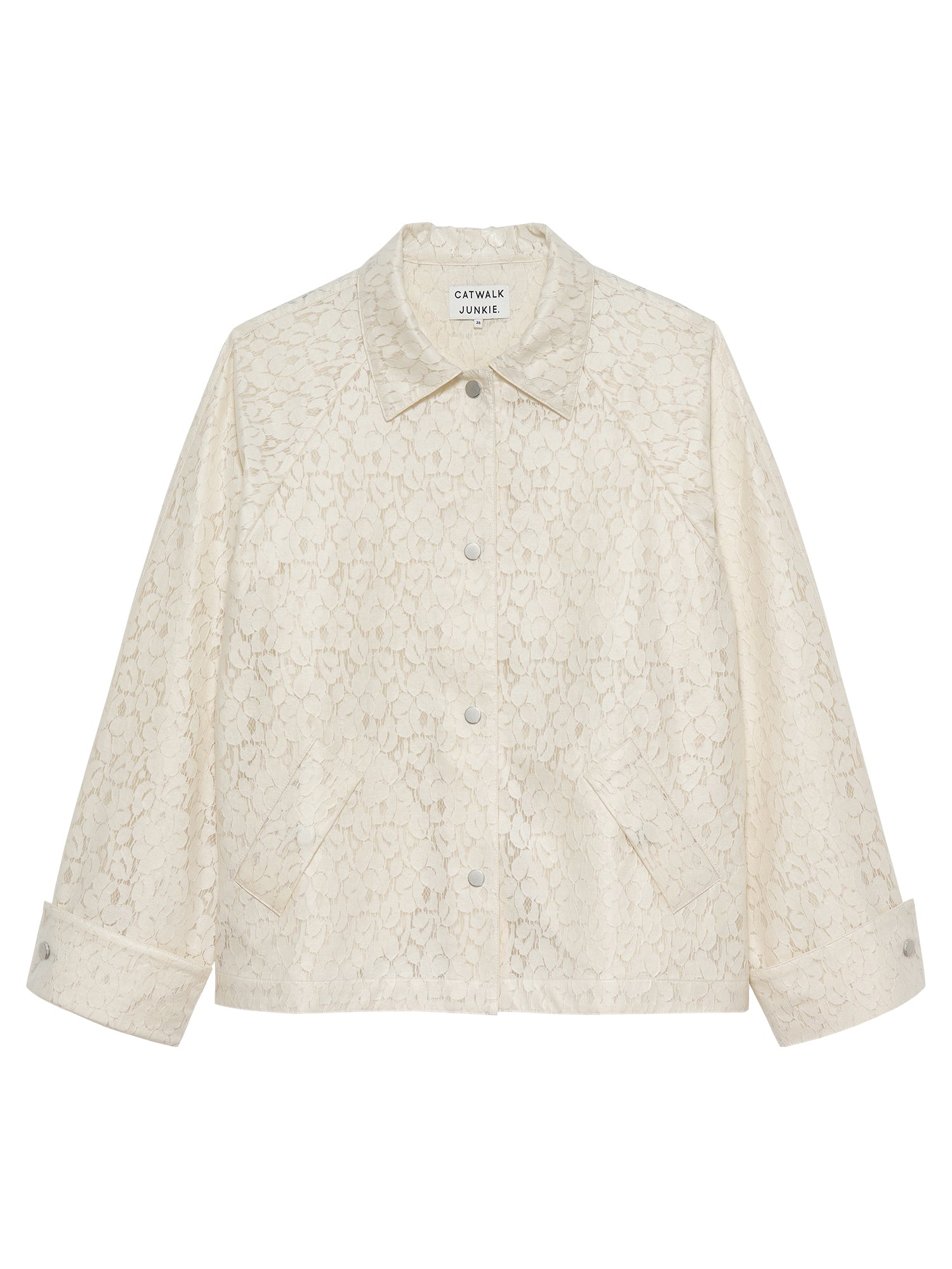 Laced raincoat Ecru