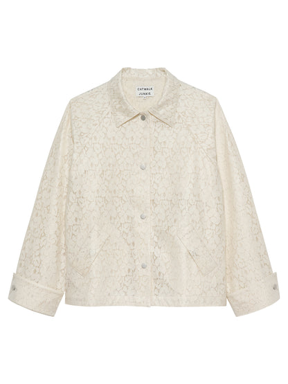 Laced raincoat Ecru