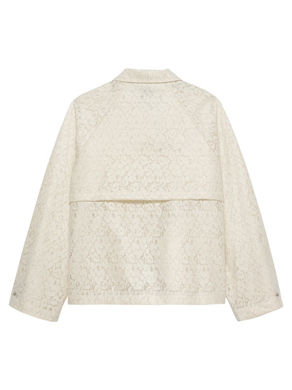 Laced raincoat Ecru