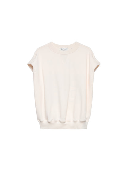 Sleeveless graphic sweater Egret