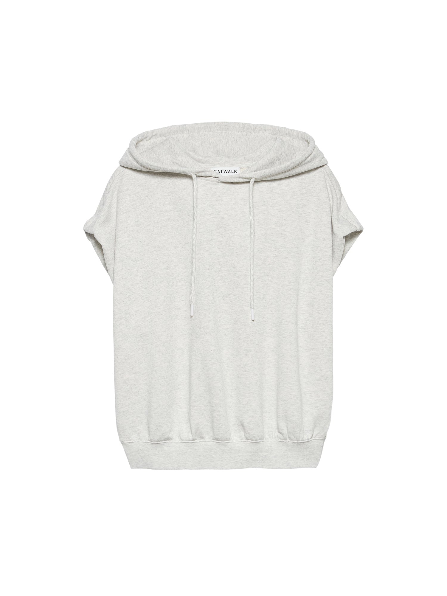 Sleeveless sweater with hood Light Grey Melange