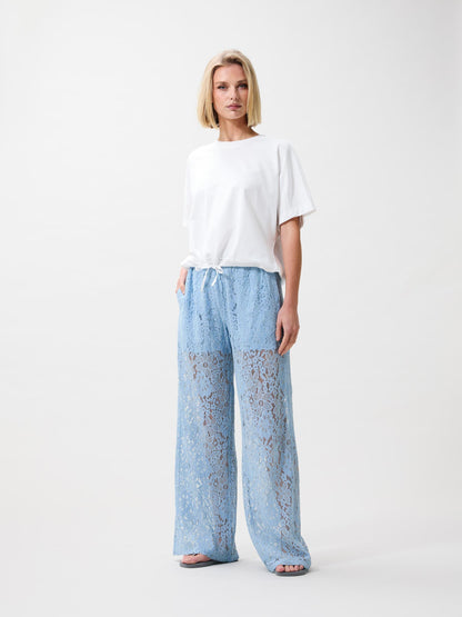 Pull on lace trousers Powder Blue