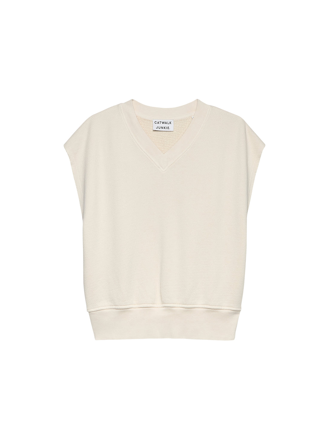 Sleeveless Vneck sweater Cream