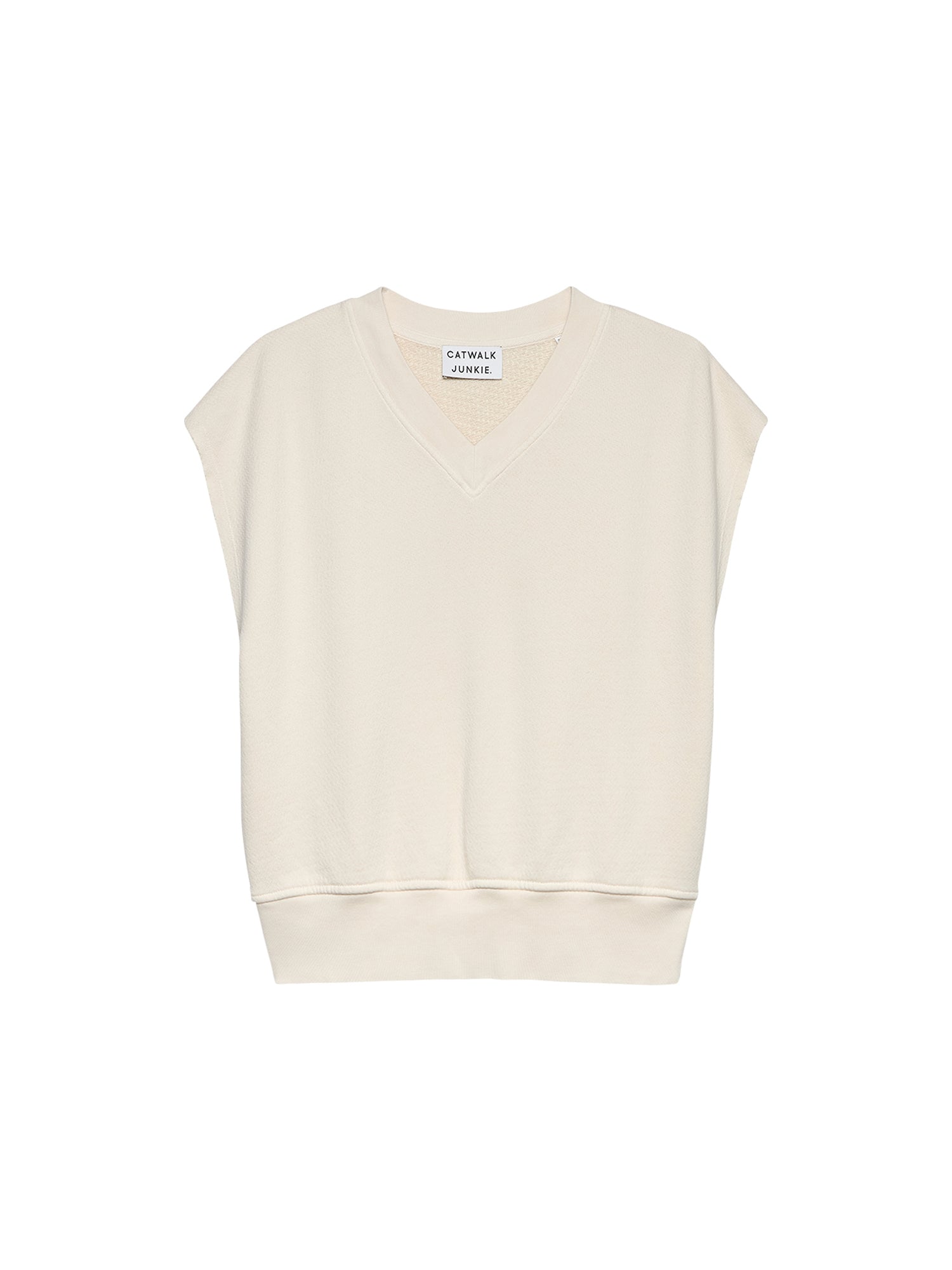 Sleeveless Vneck sweater Cream