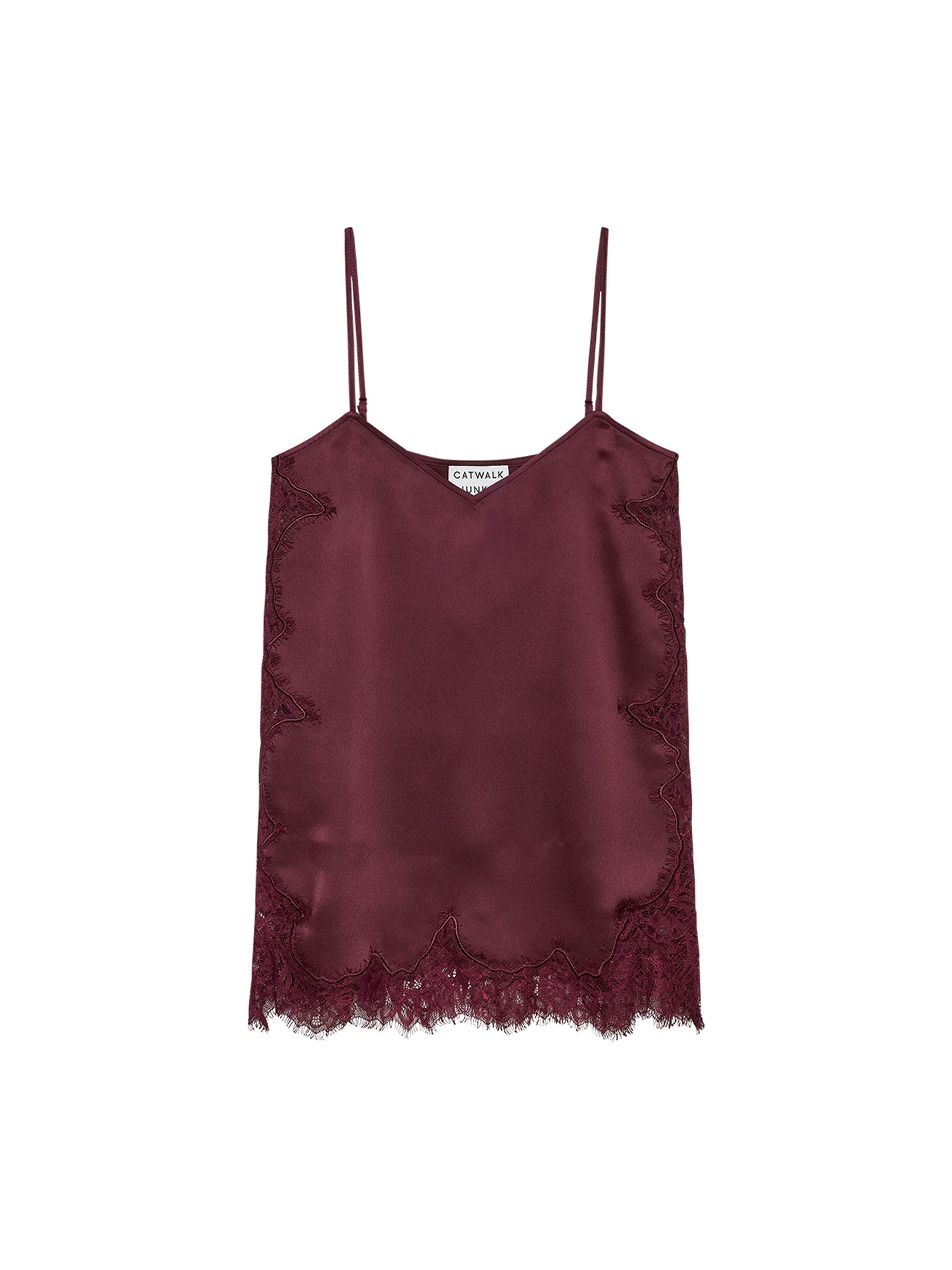 Lace spaghetti top Merlot