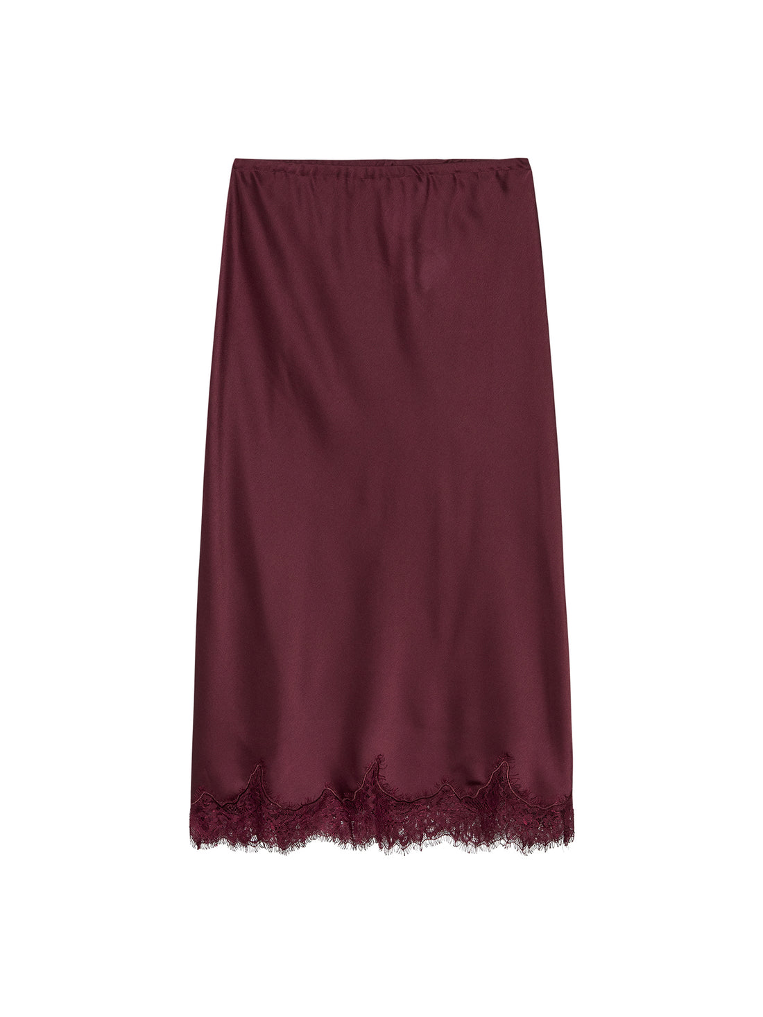 Lace silky skirt Merlot