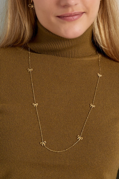 Lange Kette Schleifen Goldfarben