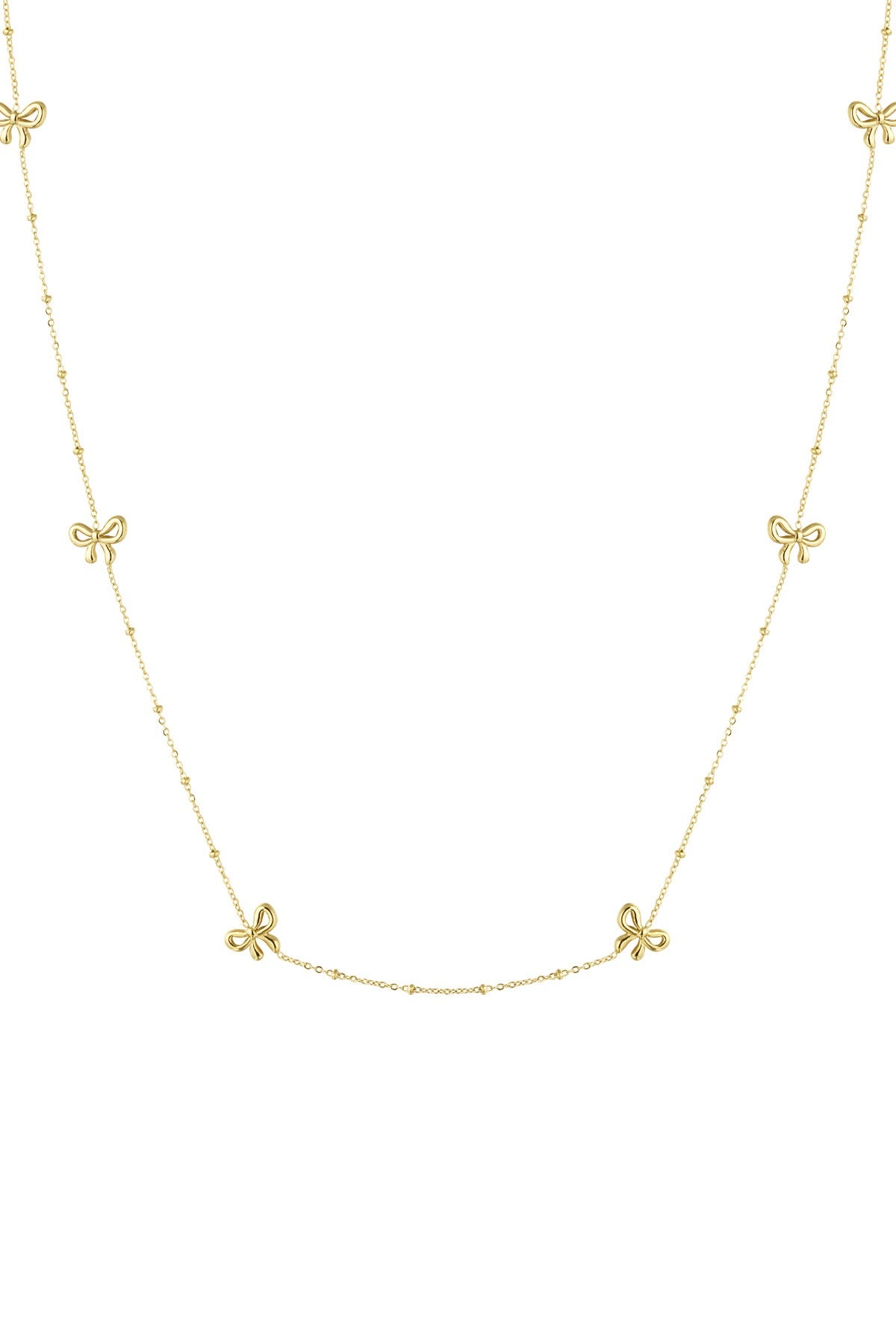 Lange Kette Schleifen Goldfarben