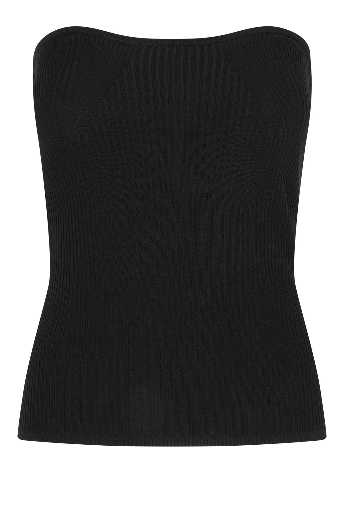 Como Knit Strapless Top Schwarz