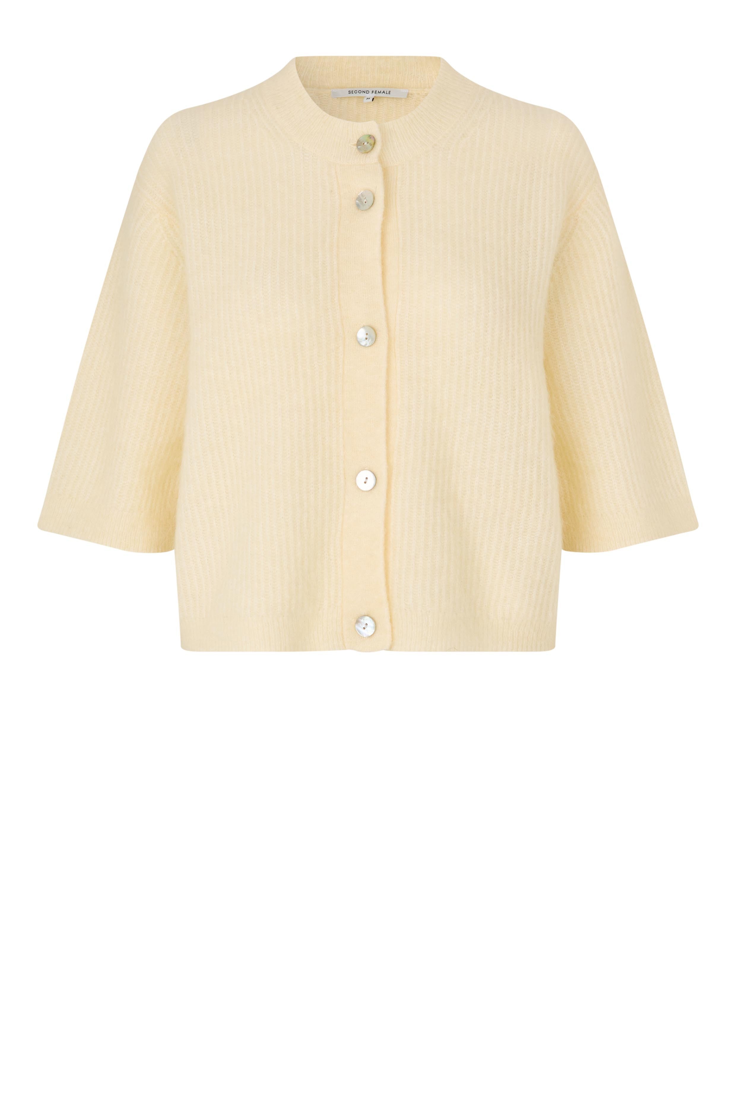 Andrea Knit Rib Cardigan Alabaster Gleam